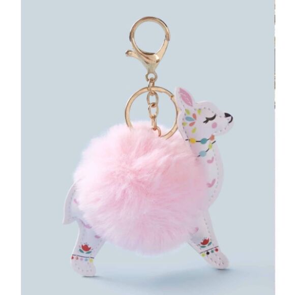 Alpaca Pom Pom Keychain - Picture 1 of 4